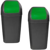 Prullenbak - Zwart - Kunststof - 30 Liter