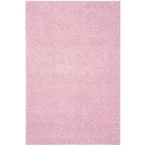 SAFAVIEH Athens Shag Collection SGA119P tapijt, pluisvrij, voor woonkamer, slaapkamer, eetkamer, entree, pluche, 3,8 cm dik, 150 x 200 cm, roze