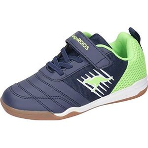 KangaROOS Uniseks K5-Super Court Ev sneakers voor kinderen, Dark Navy Lime 4054, 27 EU