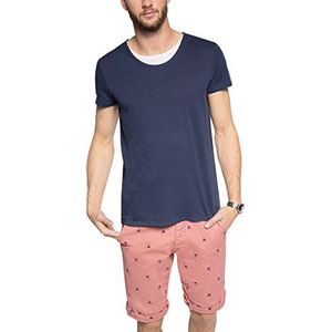 ESPRIT Heren T-shirt 2-in-1 look - regular fit, blauw (navy 400), XL