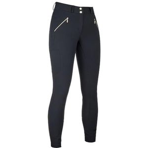 HKM Dames Lia hoge taille siliconen rijbroek met volledige zitting, zwart, 24