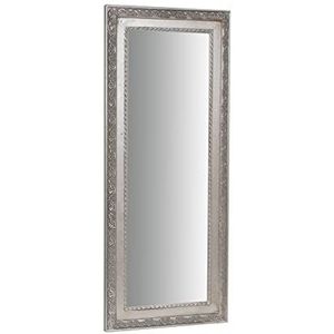 Biscottini Wandspiegel voor badkamer en slaapkamer, 82,5 x 4 x 35 cm, wandspiegel met haak, spiegel zilver