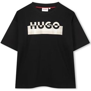HUGO G00435 Kalamata T-shirt voor jongens, Zwart, 4 Jaren