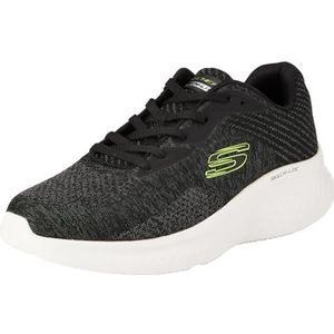 Skechers Skech-Lite PRO Faregrove, herensneakers, 39,5 EU, Black Circular Knit Synthetische Lime Trim, 43 EU