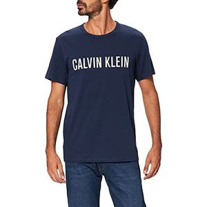 Calvin Klein Heren S/S Crew Neck Pyjama Top, Blauwe schaduw W/Wit, S