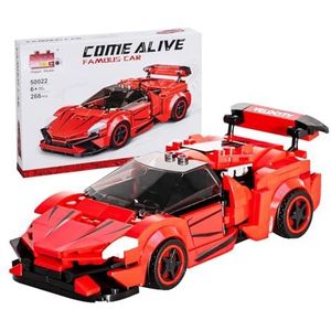 CASAFUNY Techniek sportwagen racestenen [288 stuks] compatibel met Lego Technic kinderen 6 jaar bouwstenen speelgoed auto voertuigbouwspel