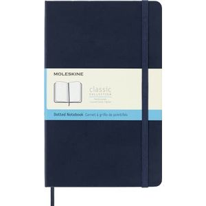 Moleskine - Klassiek notitieboek met puntraster - hardcover met elastische sluitband - kleur saffierblauw - formaat A5 13 x 21 cm - 208 pagina's