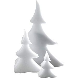 Riffelmacher 68344 decoratie 3D dennenboom kerstboom in zak Kerstmis en knutselen 75 cm, wit