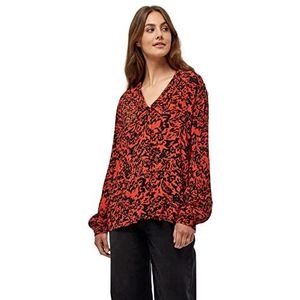 Minus Theresa button down shirt voor dames, grafische bloemenprint, 42