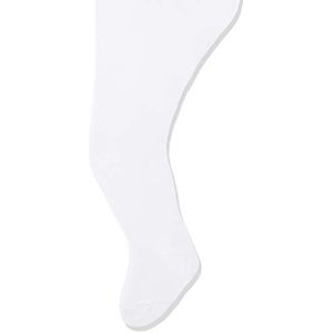 Playshoes Elastisch nijlpaard en effen met comfortabele tailleband panty (verpakking van 2), wit (origineel 900), 74/80 cm