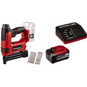 Originele Einhell 18V 5.2 Ah PXC Starterkit (accu&snellader, 18 V, max.1260 W) & Einhell Tacker TE-CN 18 Li Solo Power X-Change (18V, tacker, max. 20 schoten per minuut, zonder accu en oplader)