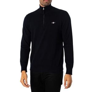 Gant - Classic Half Rits Trui - Katoen - Blauw