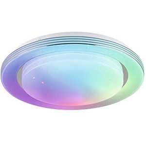 Paulmann 70546 LED plafondlamp Rainbow met regenboogeffect incl. 1x22 W dimbaar dynamicRGBW kleurregeling chroom, wit kunststof, metaal 3000 K