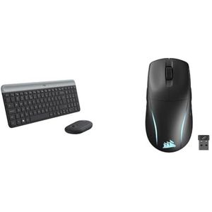 Logitech MK470 Slim Combo & CORSAIR M75 WIRELESS RGB Lichtgewicht FPS