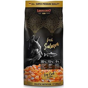 Leonardo Fresh Salmon Kattenvoer, droogvoer voor katten met 85% vers vlees, volledig voer voor volwassen katten van alle rassen vanaf 1 jaar, 250 g
