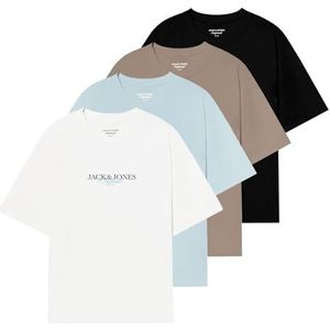 JACK & JONES - JORBILLYBURG - Shirt - Lichtblauw / Bruin / Zwart / Wit - 4 Pack