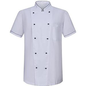 MISEMIYA Heren Chef Jacket KZ-8501B, jassen 8501B-White, 5XL, Chef Jackets 8501B - Wit, 5XL