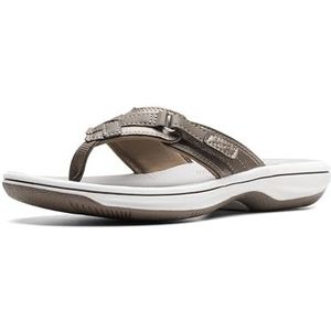 Clarks Breeze Sea Teenslippers voor dames, Tinnen Synthetisch, 40 EU