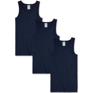 Sanetta Jongensonderhemd (verpakking van 3) | Hoogwaardig en duurzaam onderhemd voor jongens van biologisch katoen. Inhoud: set van 3 ondergoed voor jongens, blauw, 116 cm