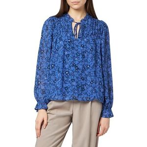 Bestseller A/S VMHOLLY FOIL LS V-hals string TOP WVN GA, Beaucoup Blue/Aop: rija Foil, XS