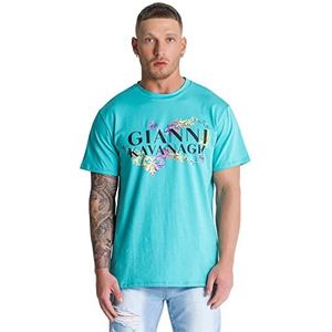 Gianni Kavanagh Green Renaissance T-shirt, M heren, Blue, M