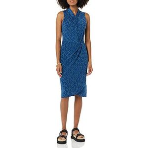 Amazon Essentials Dames mouwloze crossover twist hals faux wrap jurk, helder blauw bloemen, XL