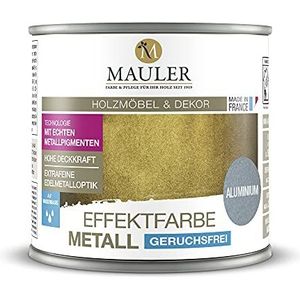 Goudkleur Mettalic aluminium 0,5 L Mutler - echte metalen pigmenten. Binnen en buiten: hout, metaal, gips, PVC