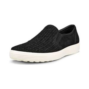 ECCO Heren zachte 7 geweven Slip on 2.0 Sneaker, zwart Nubuck, 6/6.5 UK, Zwarte Nubuck, 6/6.5 UK