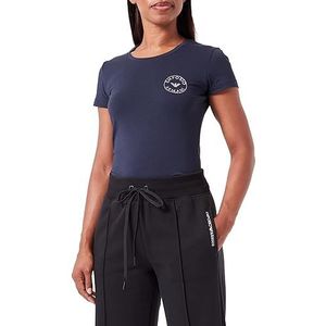 Emporio Armani Dames Dames Dames Vrouwen Ronde Collar Essential Studs Logo T-Shirt, marineblauw, XS