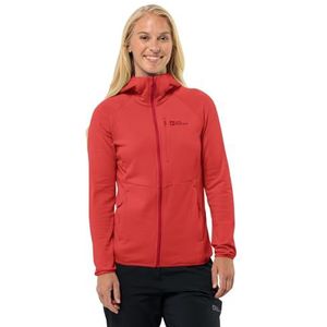 Jack Wolfskin Kolbenberg Hooded Fz W Fleecejack, felrood, XS Dames, Helder rood, XS