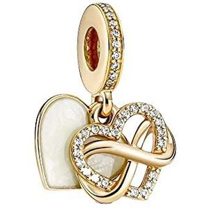 Pandora Icons Infinity hartvormige gouden hanger met heldere zirkoniasteentjes en glinsterend email