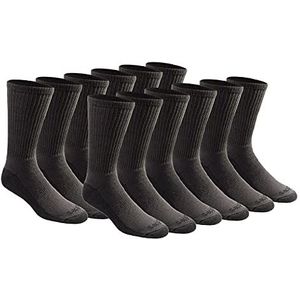 Dickies Men's Big & Tall Dri-tech Moisture Control Crew Socks Multipack, Charcoal (12 Pairs), Shoe Size: 15-17