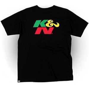 K en N 88-6049-XL T-shirt Tri Color Logo Rasta XL - Zwart