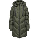 JDY Jdyskylar Gewatteerde Hood Jacket Otw Noos voor dames, zwart zwart, XXS gewatteerde jas, Forest Night/Detail: Zwart, Dames, Forest Night/Detail: Zwart, XXS