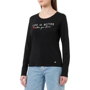 KEYLARGO WLS Life Round Damesshirt met lange mouwen, zwart (1100), XS