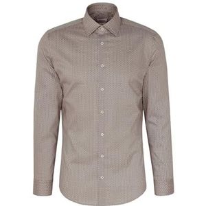 Seidensticker - Chemise - Grijs - Katoen - Slim Fit