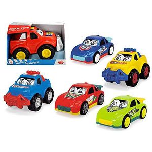 Dickie Toys Happy Runner, speelauto's voor kinderen vanaf 1 jaar, off-roader, speelgoedauto's, licht & geluid, 6 soorten.