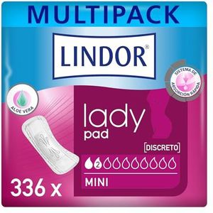 Lindor Lady maandverband met urineverlies, mini-beschermers en absorptievermogen bij incontinentie, 336 stuks