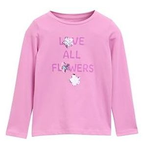 TOM TAILOR - Shirt - Blauw/Lila/Wit - Pailletten - Lange Mouw