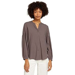 TOM TAILOR mine to five Dames Blouse met knoop en ballonmouwen 1028948, 28310 - Rusty Brown, 38