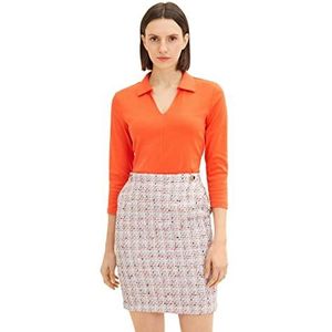 TOM TAILOR Dames T-shirt 1035399, 15612 - Fever Red, L