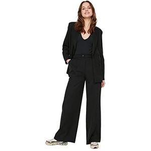 Trendyol Vrouwen hoge taille wijde pijpen broek met wijde pijpen, Zwart, 66