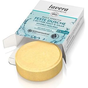 lavera Vaste douche 2-in-1 basis sensitive Hydro Feeling - met biologische aloë vera en plantaardige keratine - reinigt zonder uit te drogen - 3x zuiniger dan vloeibare douchegel - natuurlijke