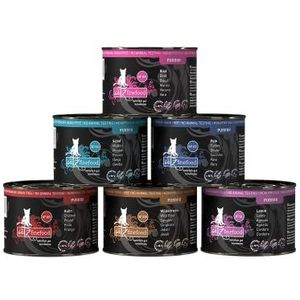 catz finefood Purrrr Collection I - Monoprotein kattenvoer nat - graanvrij, suikervrij, hypoallergeen - hoog vleesgehalte - multipack natvoer voor katten - in zak, 6 x 200 g