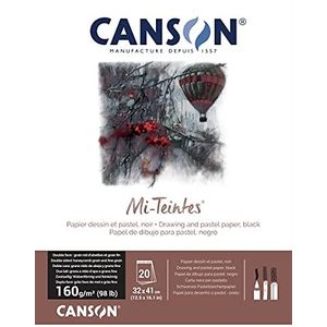CANSON MI-TEINTES® papier (honingraatpatroon) – blok 20 vellen 32 x 41 160 g/m² zwart 425