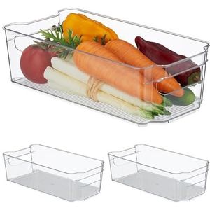 Relaxdays koelkast organizer transparant - koelkast accessoire - fruit - ijskast organizer