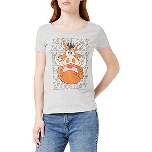 Disney WODLIONTS039 T-shirt, grijs melange, XL voor dames