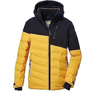 killtec Jongens Ski-jas/gewatteerde jas met capuchon en sneeuwvanger KSW 172 BYS SKI QLTD JCKT, dark yellow, 176, 39894-000
