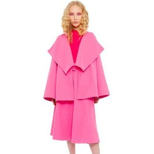 CHAOUICHE mantel met ster, wol, roze, maat XL voor dames, Roze, XL