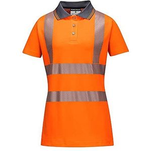 Portwest LW72ORRM Hi-Vis Ladies Pro Polo Shirt, Medium, Orange